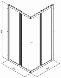 Душевая кабина 90x90x185 KOLO (560.122.00.3) хром,