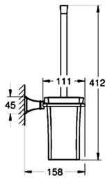 Grohe Grandera 40632IG0 Туалетный ершик, колба керамическая