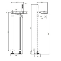 FIMA Carlo Frattini Brick Chic F3504/4CCR Напольный смеситель для ванны