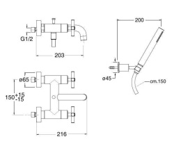 Cristina Exclusive EV18151 Смеситель для ванны