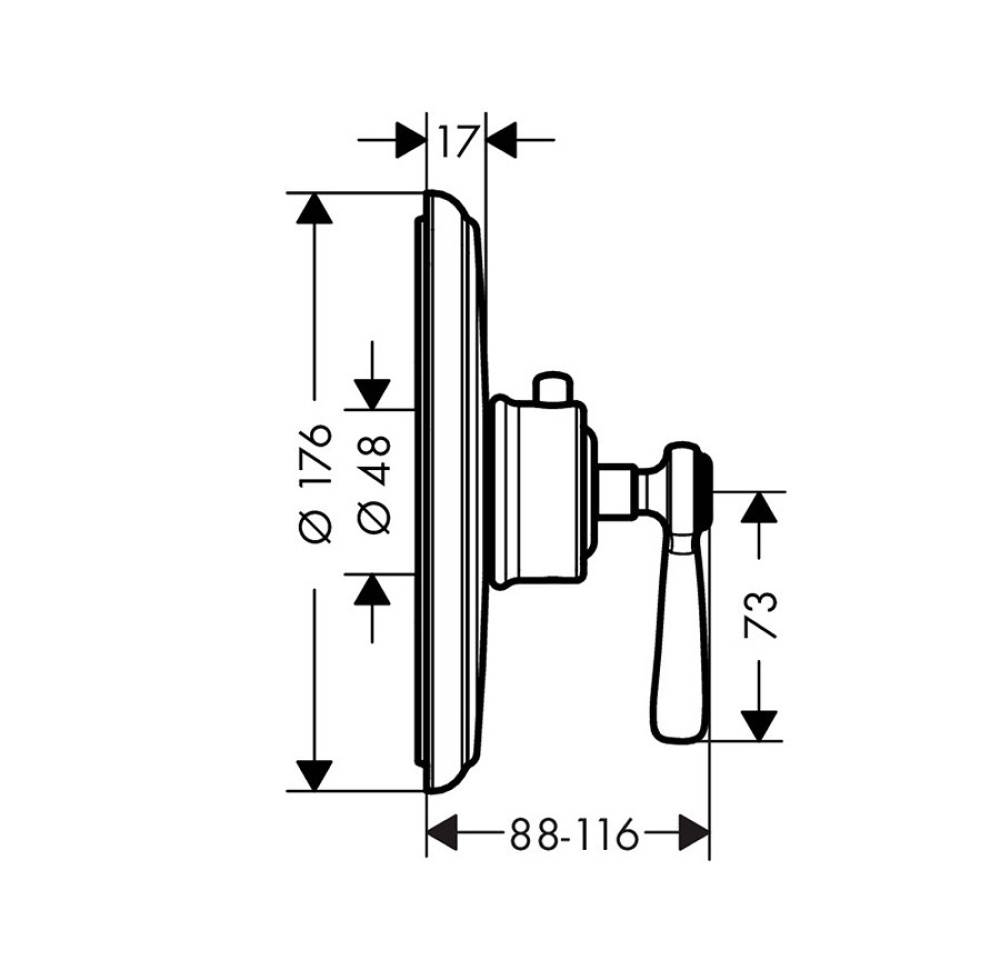 Фото AXOR Montreux 16823820 Центральный термостат (шлифованный никель)