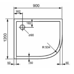 Душевой поддон Huppe PURANO 90 x 120 x h4 см, 202146.055, R504, из искусственного камня