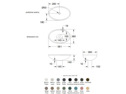 Relax Design OVO LX01 opac OVO Раковина накладная 56х36