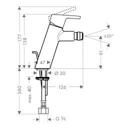 Фото Смеситель для биде Hansgrohe Status 2 14182000