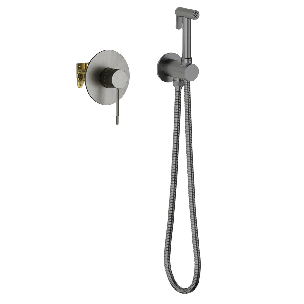 Фото Смеситель встроенный с гигиеническим душем Timo Saona 2389/18SM черное золото