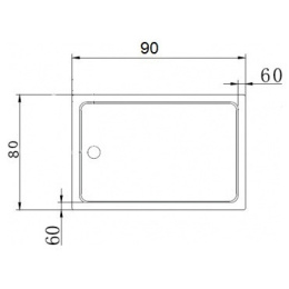 Поддон акриловый Cezares TRAY-A-AH-90/80-15-W, с сифоном в комплекте