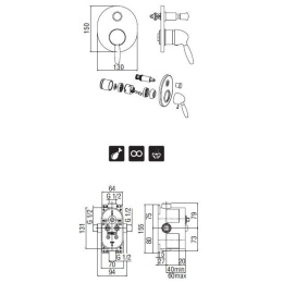 NOBILI Uniko Infinity UK100KECR_WE80100 Смеситель для душа (хром)