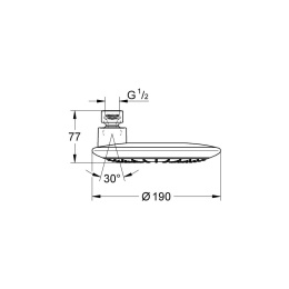 Верхний душ Grohe Rainshower Icon 27439000, 19х19 см, 1 режим струи, без держателя