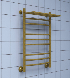 Фото Полотенцесушитель водяной Ника Quadro Л90 ВП с верхней полкой ЛД Г2 ВП 120/60