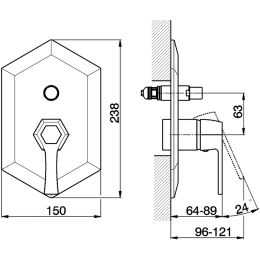 Смеситель для ванны/душа Cisal Cherie CH0021006T, хром