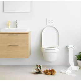 Инсталляция Jacob Delafon с безободковым унитазом Gustavsberg Hygienic Flush 5G84HR01, сиденье микро
