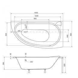 Акриловая ванна 150x70 Besco (WAM-150-MNP)