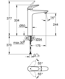 Смеситель для раковины Grohe Eurostyle New 23719003 корпус высокий