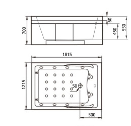 Фото Акриловая ванна 181x121 Gemy (G9061 K L), прямоугольная