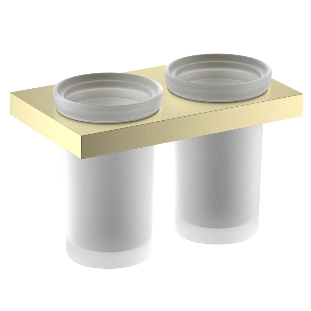 Фото Стакан для зубных щеток двойной Timo Petruma 15234/17 золото матовое