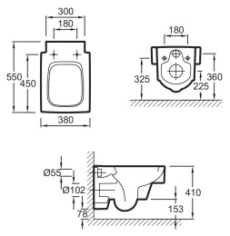 Подвесной унитаз Jacob Delafon Terrace EDA102-00