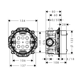 Фото Скрытая часть Hansgrohe IBox Universal (01850180)