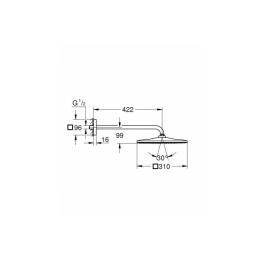 Grohe 26563000 Rainshower 310 Mono Верхний душ 1 режим, с душевым кронштейном, хром