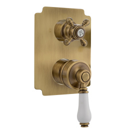 Фото Migliore Ermitage 18617 Смеситель скрытого монтажа, ручка белая, бронза