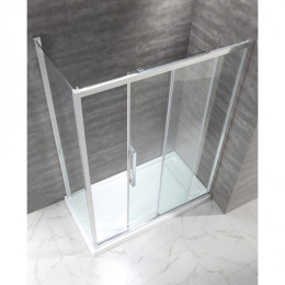 Душевой уголок Душевой уголок Cezares LUX-SOFT-W-AH-1-140/80-C-Cr-IV, 140 х 80 см, профиль хром, стёкла прозрачные