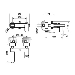 Смеситель для ванны Gessi Bagutta (35813#031) хром