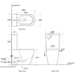 Чаша напольного унитаза Aquanet Rimless Cetus-C1 BL-102N-TPT