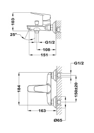 Фото Смеситель Teka Sineu 831221200 для ванны и душа