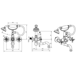 Фото Смеситель для ванны Boheme Satine (293-ST) золото