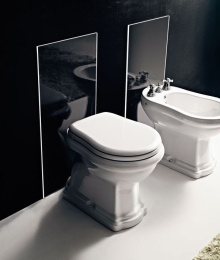 Фото Крышка-сиденье Kerasan Retro 108601 белое / бронза c микролифтом