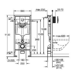 Grohe Rapid SL 38722001 Инсталляция для унитаза подвесного, стандартная, комплект