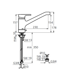 Смеситель Ideal Standard Active B8081AA для кухни