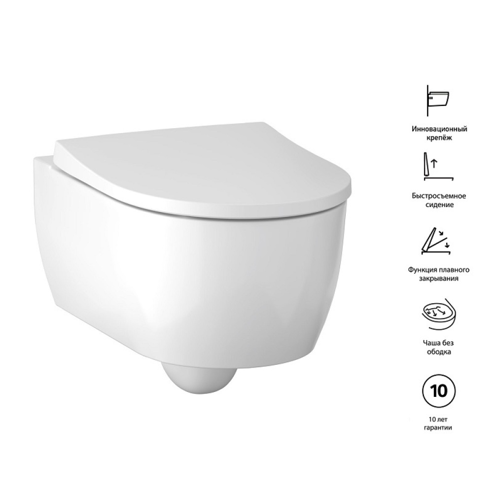 Geberit iCon 500.060.TC.I Комплект инсталляция и унитаз подвесной безободковый, цвет унитаза: белый