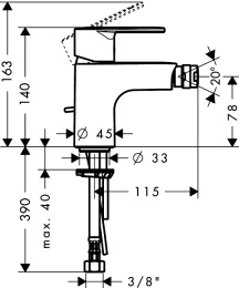Смеситель для биде 31622000 Talis E² Hansgrohe