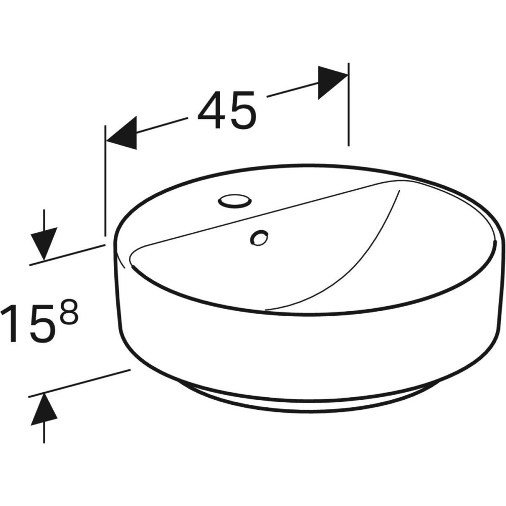 Geberit Variform 500.769.01.2 Раковина, встраиваемая сверху, накладная