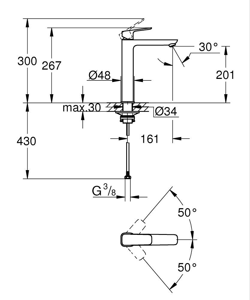 Фото Смеситель для раковины Grohe Cubeo 1017290000 высокий, хром