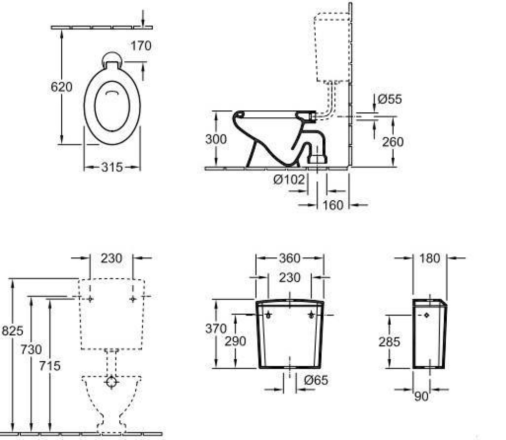 Villeroy&Boch O'Novo 764603R1 Унитаз напольный (альпийский белый)