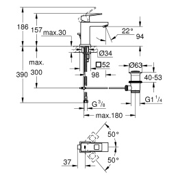 Grohe Eurocube 23127000 Смеситель для раковины стандартный