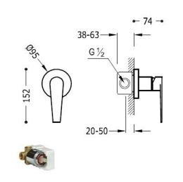Фото Tres Class 20517701 Смеситель для душа