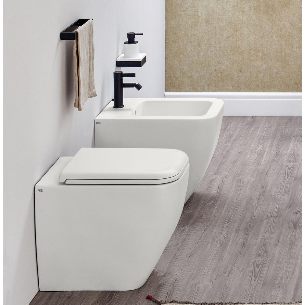 Ceramica CIELO Shui Comfort SHCOVAKTR bia - Унитаз напольный пристенный 55*38 см, Rimless безободков