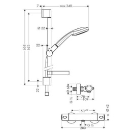 Душевой набор Hansgrohe Croma 100 (27086000) хром