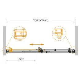 Душевая дверь Cezares Stylus-Soft-BF-1-140-C-Cr 140x195 см с доводчиком