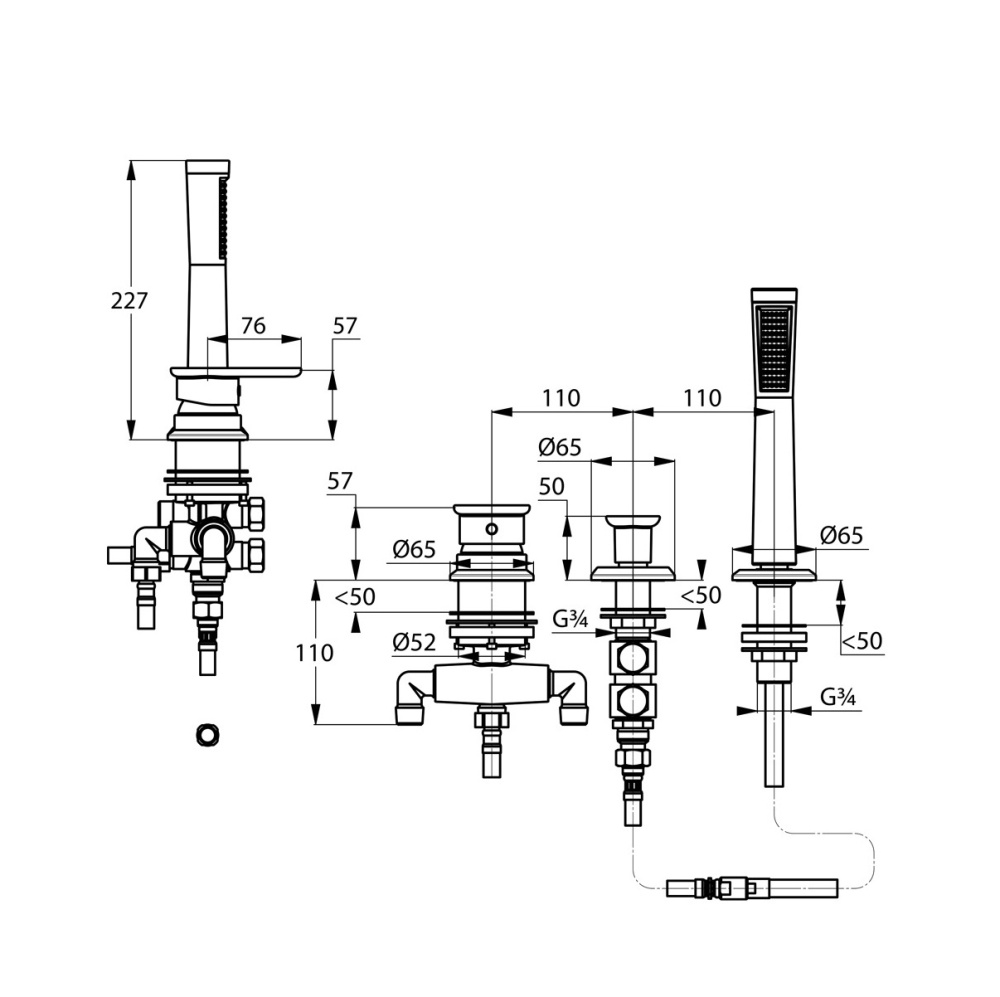 Смеситель для ванны Kludi E2 (494260575) хром