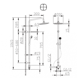 Душевая система Bravat Fit (D283CP-2-RUS) хром