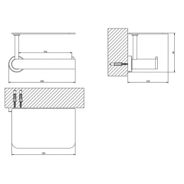 Фото Держатель туалетной бумаги Gessi Emporio accessories (38855#299) с полочкой, черный матовый