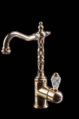 Смеситель для умывальника Boheme Crystal (282-CRST) золото