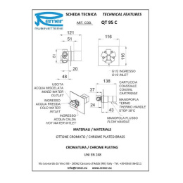 Termo смеситель Remer для душа встраив. RR QT95C 5 выходов