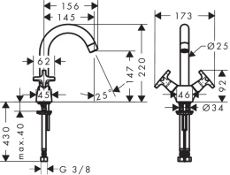 Смеситель для раковины Hansgrohe Logis Classic (71272000) хром