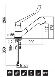 Nobili ASRD127/CCR Локтевой смеситель для кухни (хром)