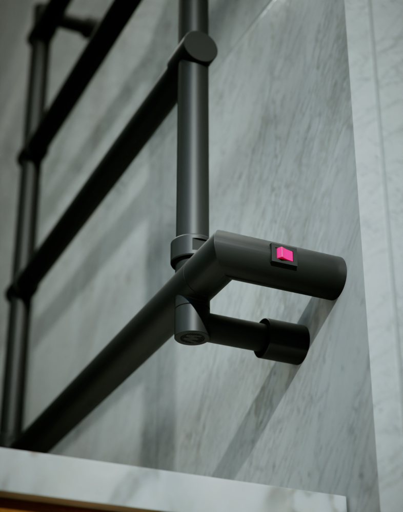 Фото Полотенцесушитель электрический Margaroli Sole 542 5424704NONB черный матовый