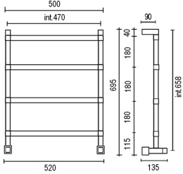Фото Полотенцесушитель водяной Margaroli Panorama (Панорама) 742, 7424704CBRG, матовое золото